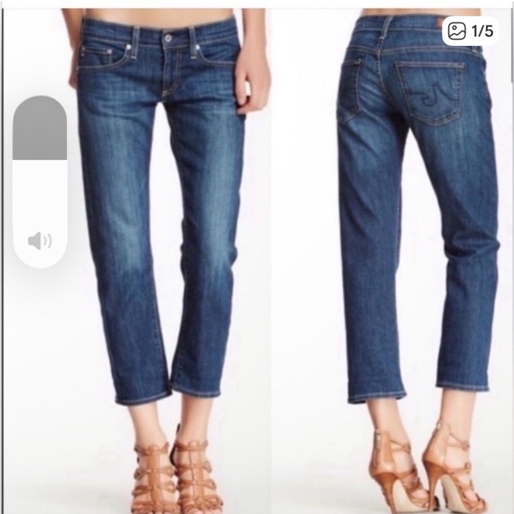 AG Adriano Goldschmied Dark Wash  the Tomboy Crop Denim